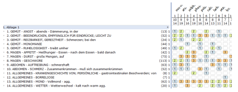 Verzeichnis von Symptomen